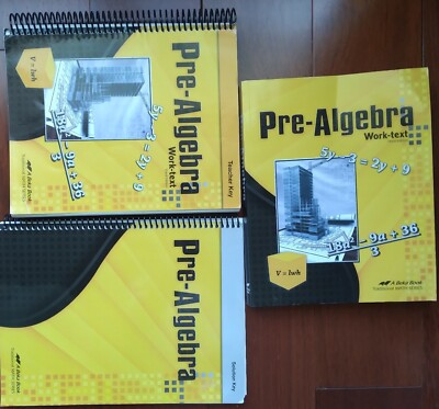 A Beka ''Pre-Algebra''  Work-text + Solution Key + Teacher Key, Third Edition