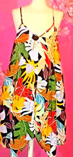 WOMEN PLUS SIZE TROPICAL PRINT V NECK SLEEVELESS MAXI DRESS ( SIZE L )