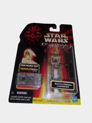 NEW Star Wars Episode 1 Battle Droid Blaster Rifle CommTech Talking Figure 1998