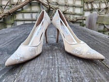 Jimmy Choo Agnes Lace Bridal Shoes Size 40