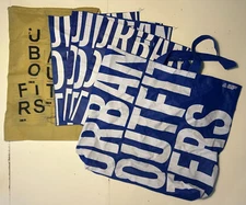 Lot of 6 Urban Outfitters Reusable Shopping Bags Blue & Tan