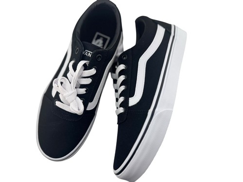 Size 9.5 - VANS Old Skool Black White Canvas Sneakers NEW Women's - Bild 8 von 10