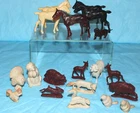 Plastic Toy Animals Lot of 19 Marx Beton Plus 50s Era