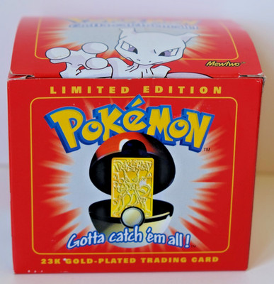 1999 Pokémon Mewtwo 23K Gold Plated Trading Card Sealed New in Box NIB RED