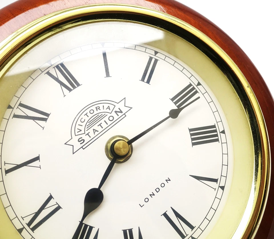 Victoria Station London Wood 21.5cm Round Circle Wall Clock Roman Numerals - image 3 of 4