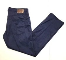 ZANELLA Martin Wool Blend FLANNEL Casual Pants Men's 36x31 Navy Blue ITALY 36