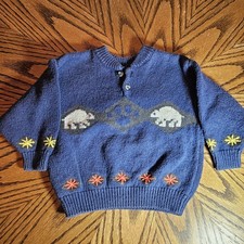 Vintage Gymboree Polar Bear Sweater Rainbow Tag XSmall