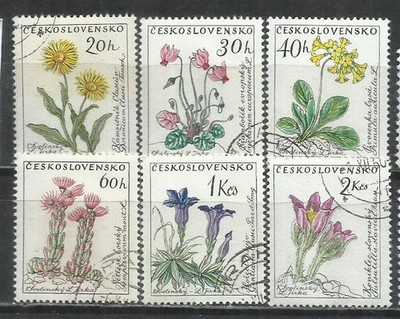 0416M-CHECOSLOVAQUIA REPUBLICA CHECA 1960 Nº 1115/1120 FLORES VEGETALES PLANTAS