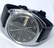 Raro orologio URSS vintage Slava carica manuale | movimento 2428 | 25 gioielli | giorno-data