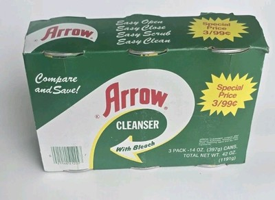 #ad NOS Vintage 1980s Winn Dixie ARROW BRAND CLEANSER w Bleach 3 Pack Like Comet $9.99