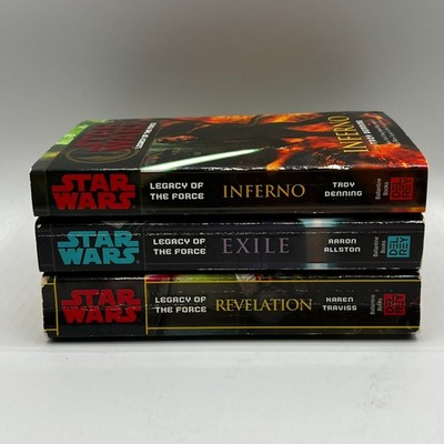 Star Wars Legacy of the Force Series Book lot of 3 Exile Inferno Revelation