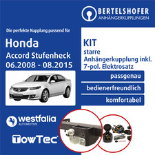 Anhängerkupplung starr u.7pol sp. E-Satz für HONDA Accord Stufenheck VIII CU 08-