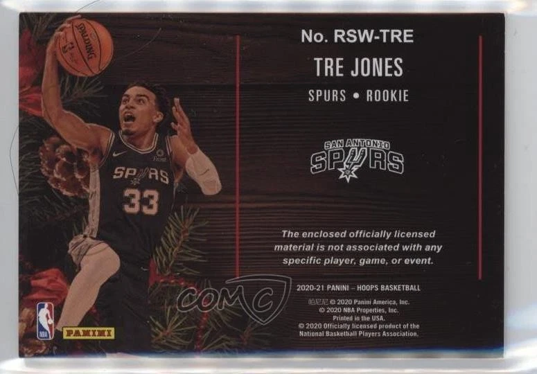 2020-21 Panini NBA Hoops Rookie Sweaters Tre Jones #RSW-TRE RC - Image 2 of 2