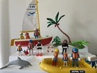 VINTAGE  PLAYMOBIL Sailboat, ALPHA 800, Shark& Figures Mixed Lot Summer Fun Vaca