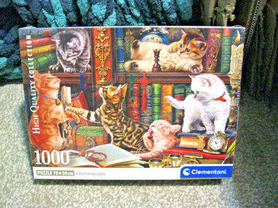 CLEMENTONI 1000 PIECE PUZZLE CURIOUS WHISKERS (CAT) NEW 2026 PUZZLE IN HAND  OUT