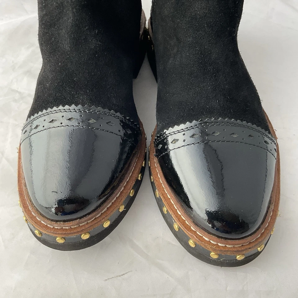 Женские сапоги челси Free People Atlas из черной замши и кожи с заклепками размер ЕС 36,5 - Изображение 3 из 4