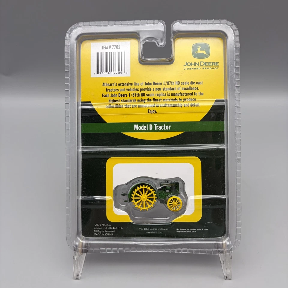 Vintage John Deere Model D Tractor 1:87 Scale Diecast Athearn 7705 Sealed - Image 4 of 4