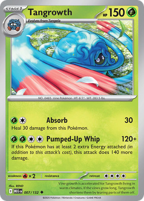 Tangrowth 007/132 Reverse Holo, Mega Evolution, Pokemon - NM