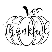 Really Great Stencils, Thankful Pumpkin Small Stencil, 4x4", Halloween, Autumn