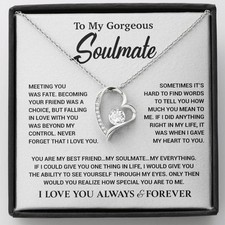 To My Gorgeous Soulmate Necklace, Soulmate Gift, Gift For Girlfriend, Christmas