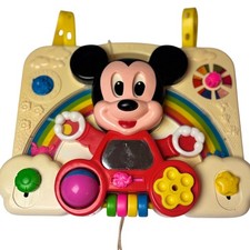 Vintage Disney Mickey Mouse Activity Center Crib Toy Rainbow Mattel Mexico 10x12