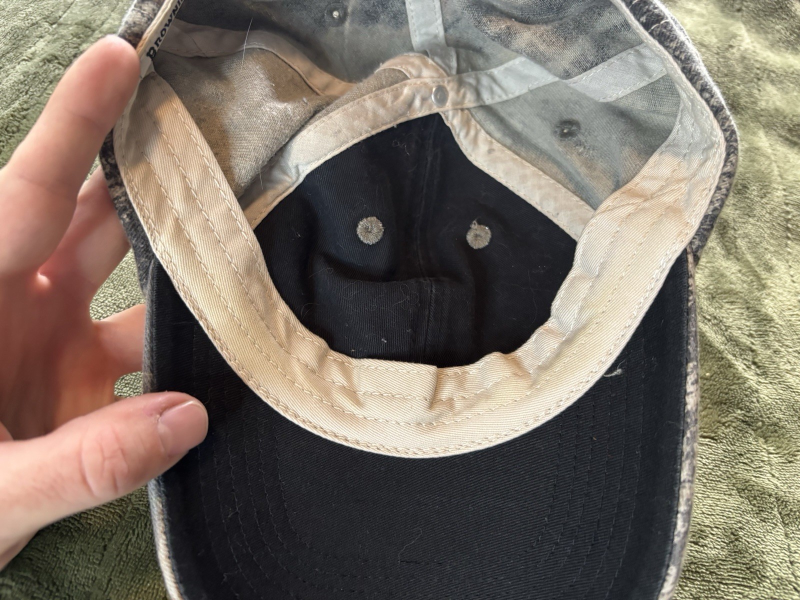 Browning Camo Hat Strap Back Baseball Cap Green B… - image 12