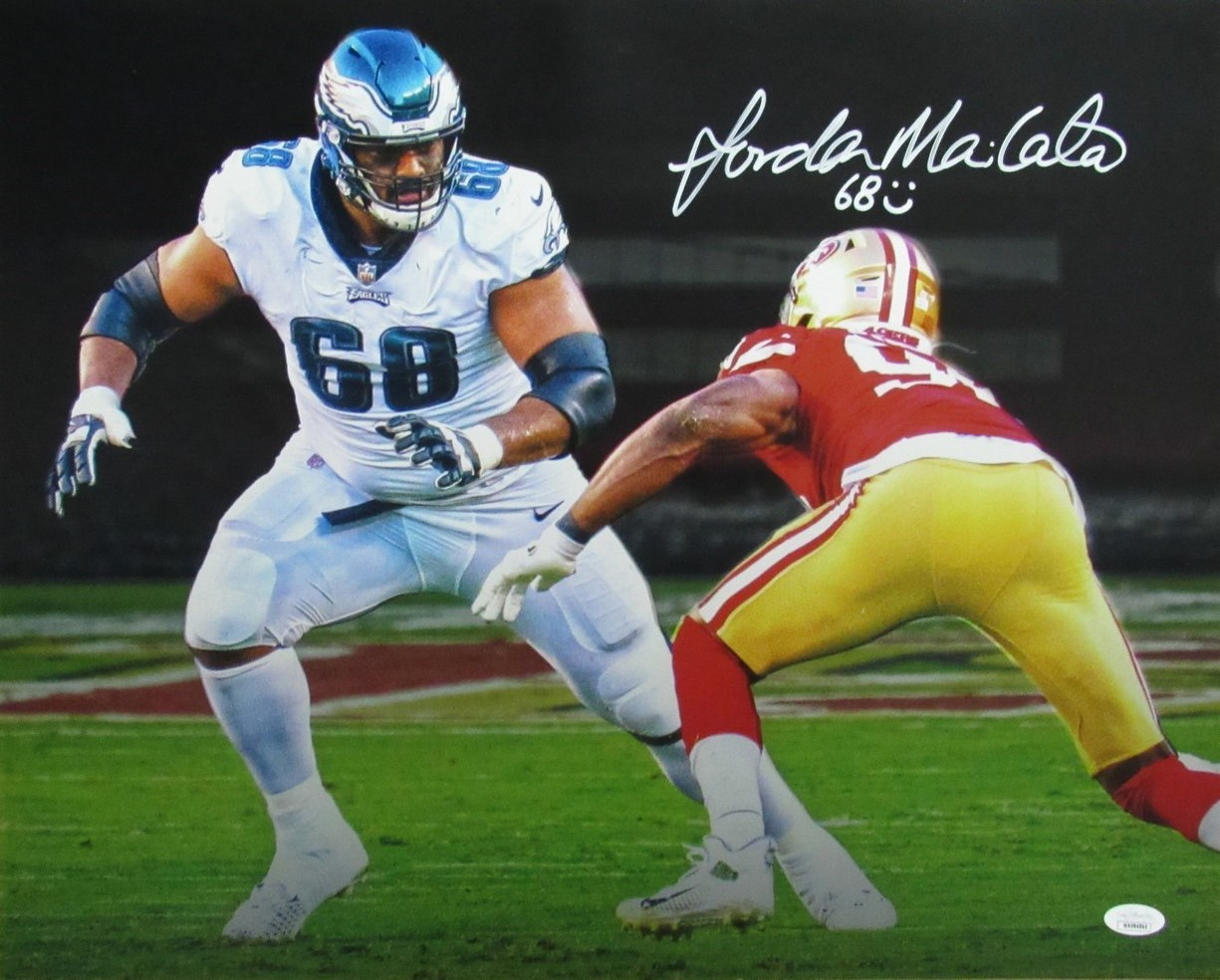 Saquon Barkley Autographed Signed New York Giants - Penn State Nittany Lions Jordon Mailata 16x20 Photo Philadelphia Eagles JSA 183379 