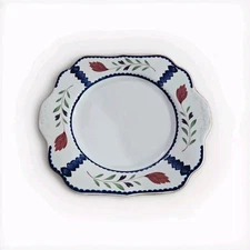 Adams Lancaster Square Handled Cake Plate 10" Unique Ironstone Replacement