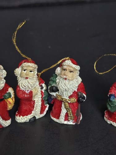 Minature Santa Lot Of 5 Ornament Tree Bear Red Christmas Diorama Decorations - Picture 10 of 14