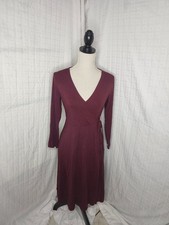 Old Navy Women's Waist-Defined Faux-Wrap Jersey Midi Dress BURGUNDY 