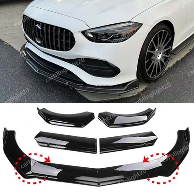 For Benz CLA200 CLA250 Front Bumper Lip Spoiler Diffuser Body Kit Glossy Black