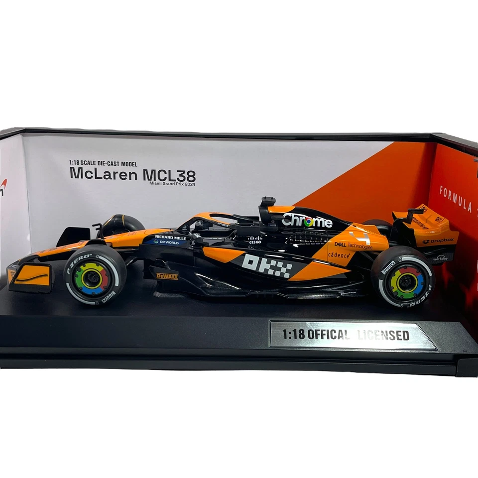 Modellino F1 RW Model 1/18 McLaren MCL38 Lando Norris #4 Miami GP 2024 - Immagine 2 di 4