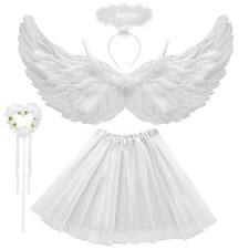 WILDPARTY Angel Costume Accessories for Women White-upward Wings-a