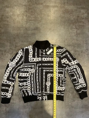 $2050 Men's Versace medusa chains reversible bomber jacket size 52 Fits L image 14