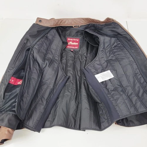 Indian Motorcycle Getaway Leather Jacket Brown Cowhide Riding Jacket OEM image 11
