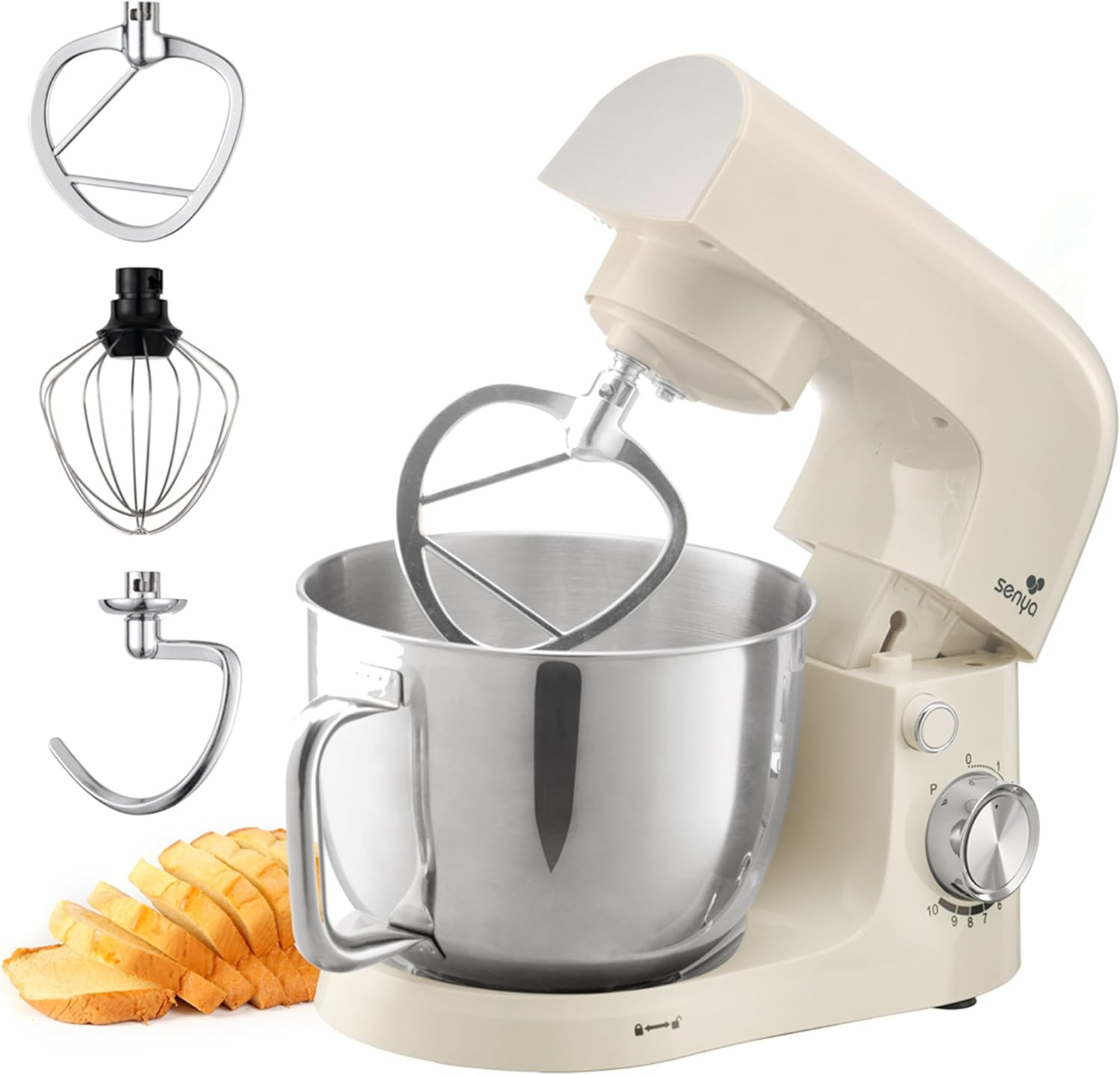 Robot Pasticceria Multifunzione 1500W - Ciotola in Acciaio Inox 5L - 10 Velocità