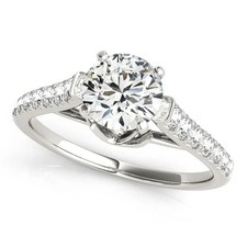 Round Cut Lab-Created 1.70 Ct VVS1 Diamond Engagement Ring 14K White Gold FN