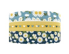 3 INCH  1 Yard Daisy Daisies boho hear Flower Flowers Grosgrain Ribbon 1093160