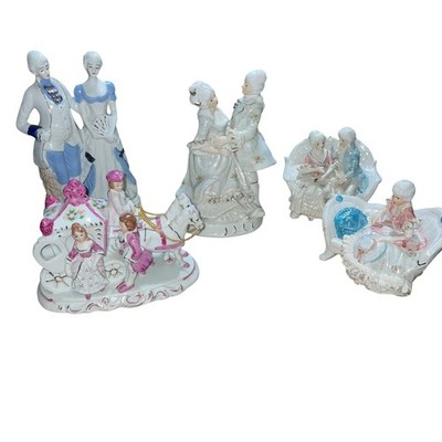 Vintage Porcelain Figurine Lot Romantic Couples Carriage Victorian Style (5)