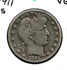 1911 "S" Barber Half Dollar***VG***