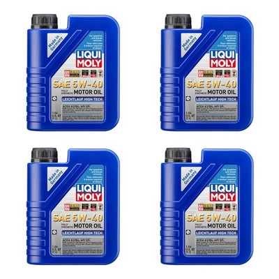 Liqui Moly 4L Engine Motor Oil - Leichtlauf High Tech 5W-40 (4x1L)