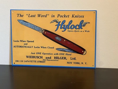 Flylock Pocket Knives  Vintage  Style Metal Sign