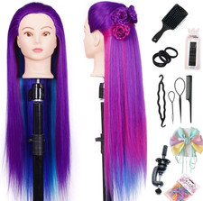 Testa per Parrucchieri,26" Testina Parrucchiere Capelli Testa per Acconciature T