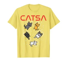 Catsa Cat Astronauts Funny Kitten Space Women Girls Kids Men T-Shirt