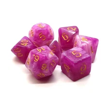 Old School Dice Polyhedral Dice Poly Set First Kiss w/Gold (7) New