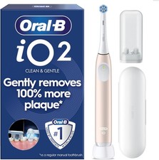 Oral-B iO2 Electric Toothbrush with Gentle Care Head, Travel Case, Pink, Designe