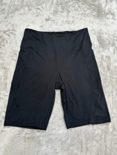 Danskin Shorts Womens Size Large Black Mid 10" Rise Side Pockets 9" Inseam EUC