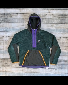 nike heritage sherpa half zip hoodie