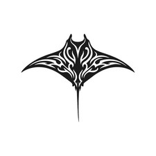 Tribal Manta ray Vinyl Decal Window Ocean Wild Life mantaray Laptop Sticker