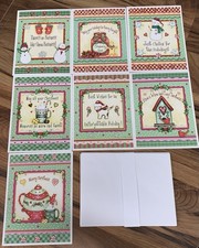 Vintage Christmas Card Lot of 7 Barbara Ann Kenney & Envelopes New Made In USA